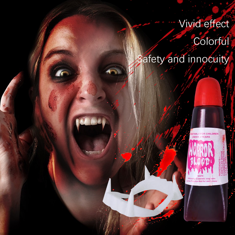 Cosplay Prop Paint - Halloween Vampire Dentures Artificial plasma Set,Realistic