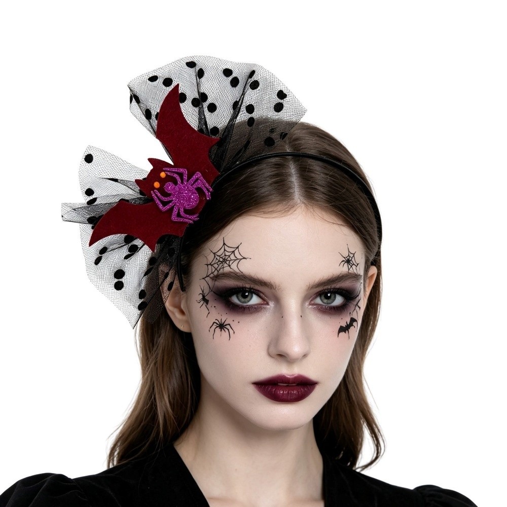 Cosplay Bat Prop - Cartoon Halloween Polka Dot Headband Mesh