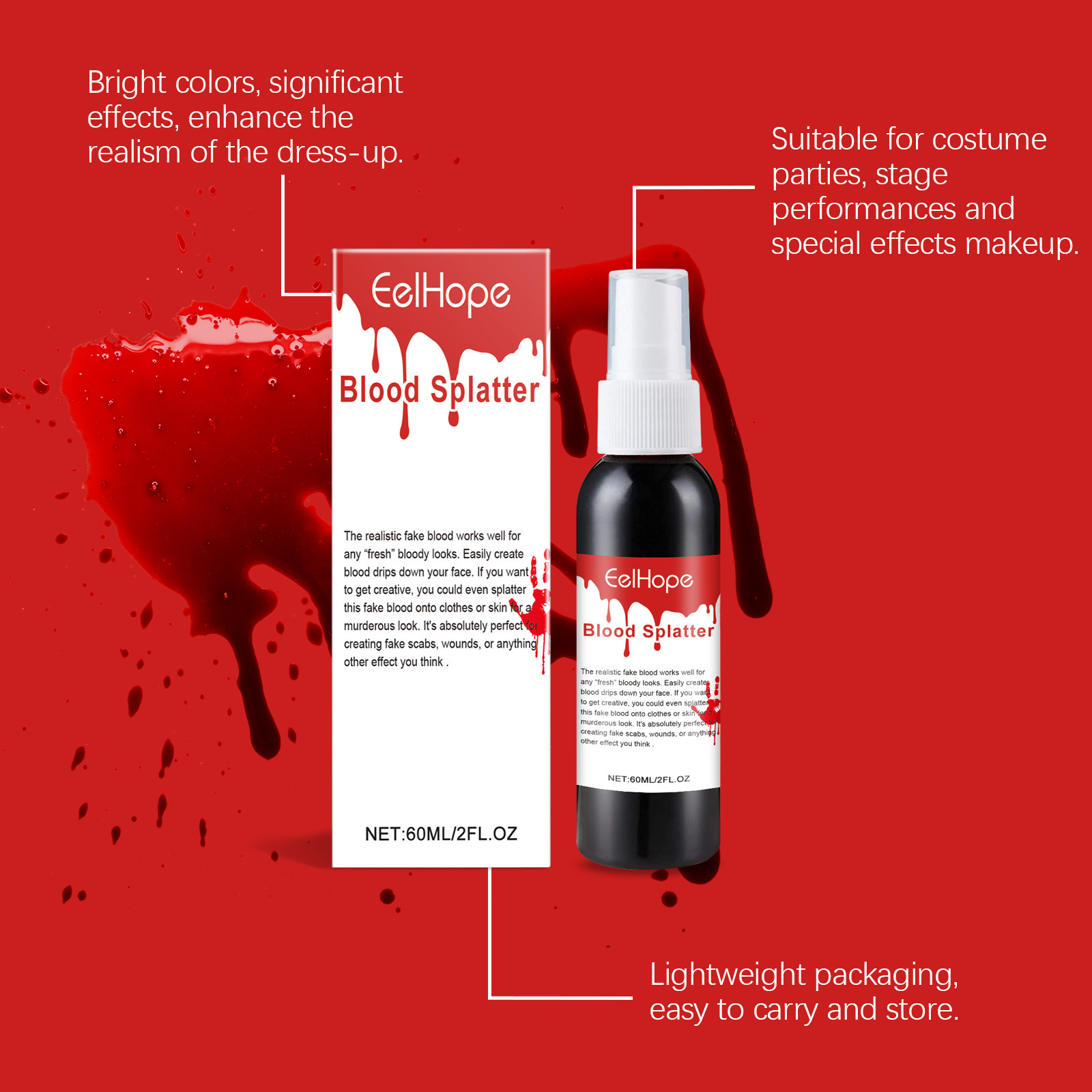 Halloween Emulation Fake Blood - đánh giá và giá Cosplay Prop Paint
