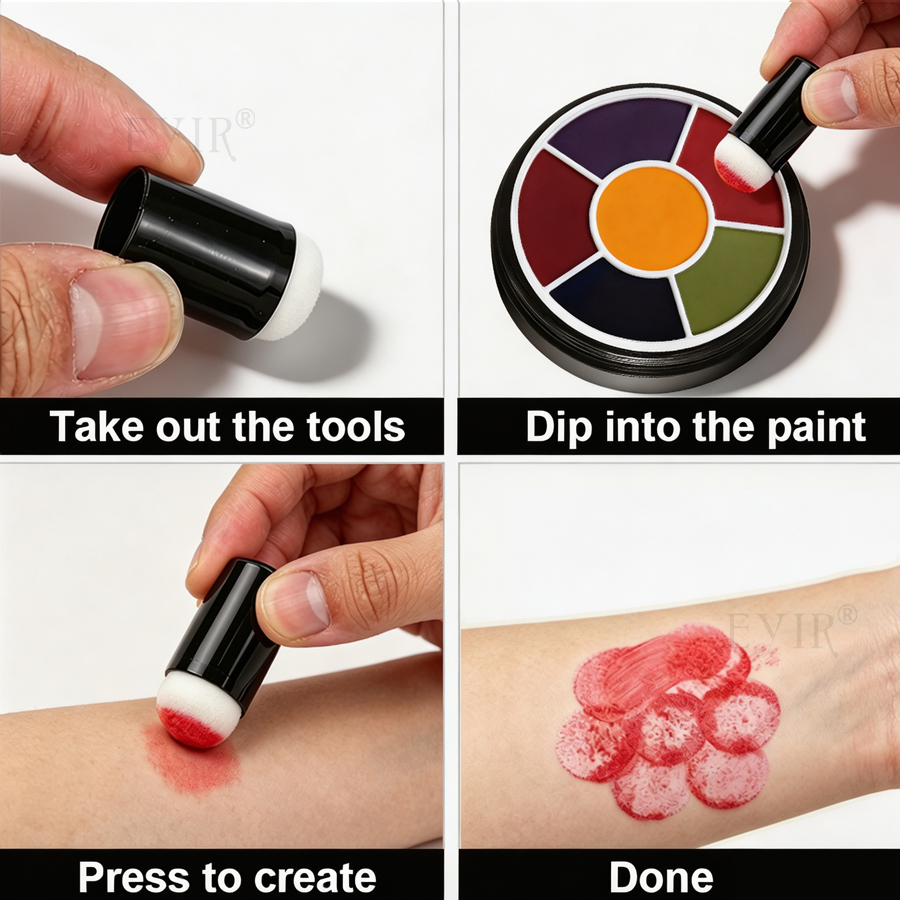 6 Colors Face Body Paint Palet - đánh giá và giá Cosplay Prop Paint