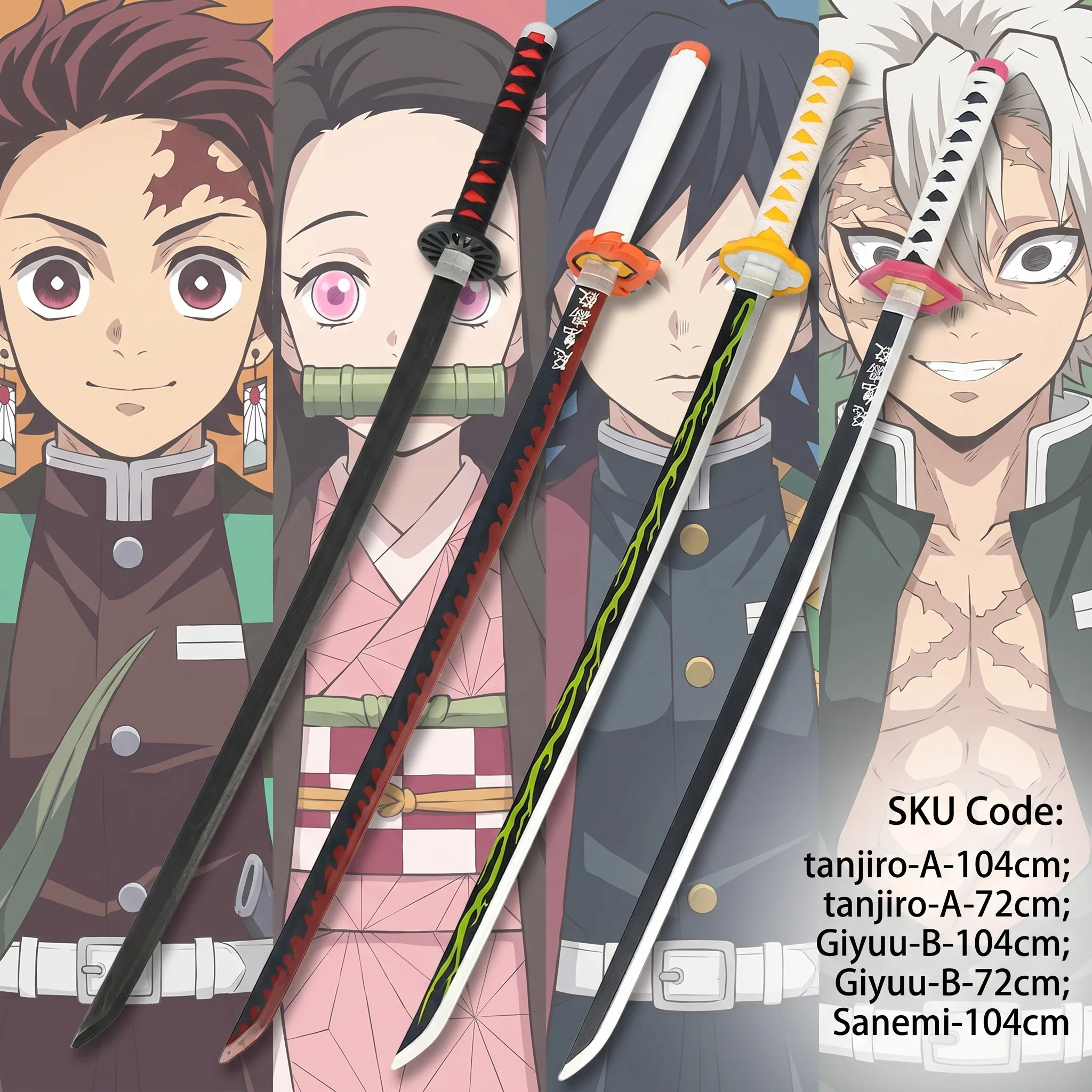 72 104cm Demon Slayer Katana T - đánh giá và giá Cosplay Prop Katana